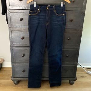 NWOT 7 for all mankind high waist vintage straight dark wash jeans Size 28